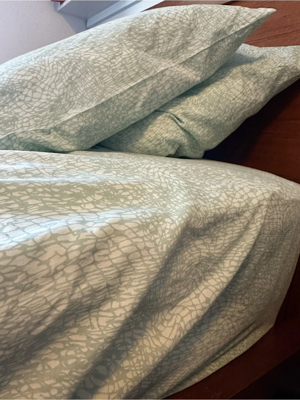 5 Items Steve Madden Sage Green Textured Full / Queen size Sheet Set Pillow